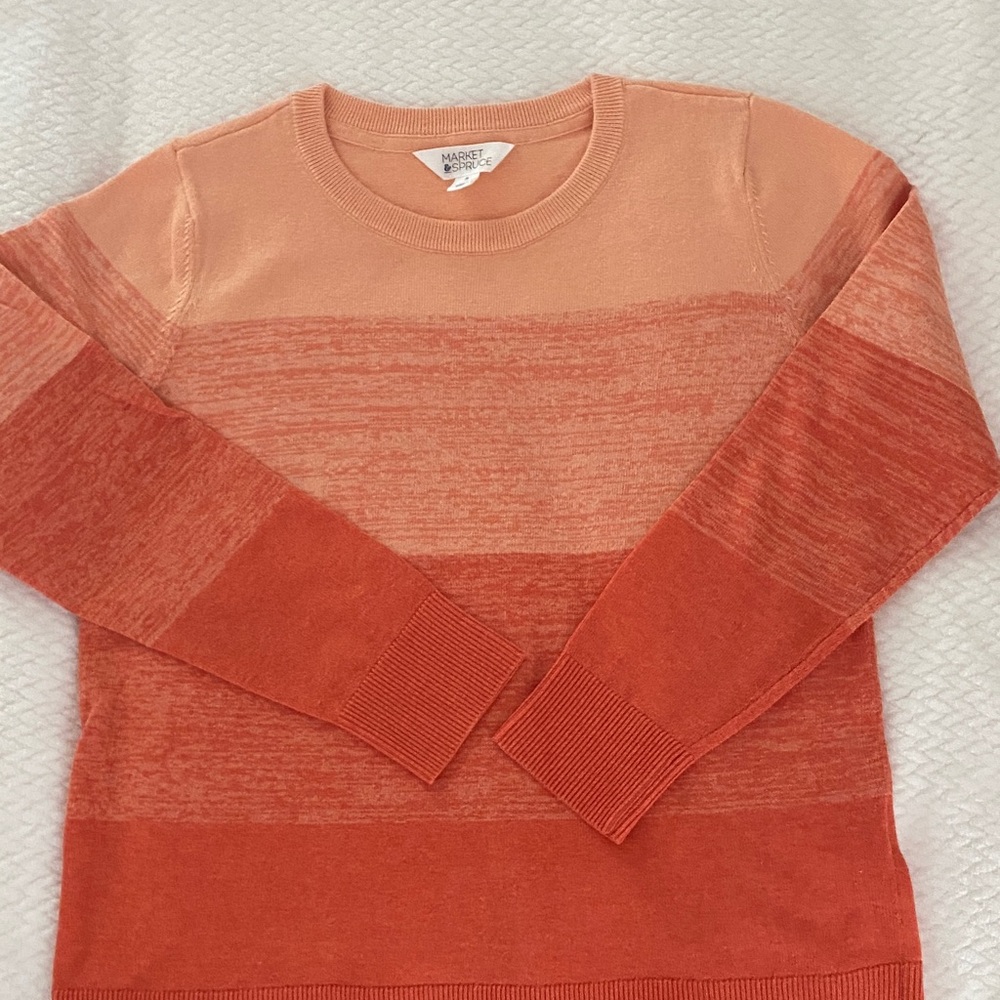 Market & Spruce Ombre Crewneck Sweater in Coral and Peach